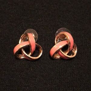 3/$15 Pink and Gold-Tone Enamel Knot Earring’s
